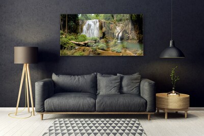 Quadro in vetro Cascata Fiume Foresta Natura