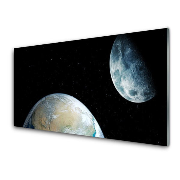 Quadro in vetro Luna Terra Spazio