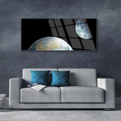 Quadro in vetro Luna Terra Spazio