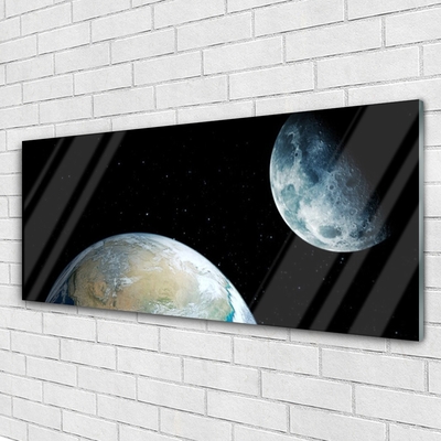 Quadro in vetro Luna Terra Spazio