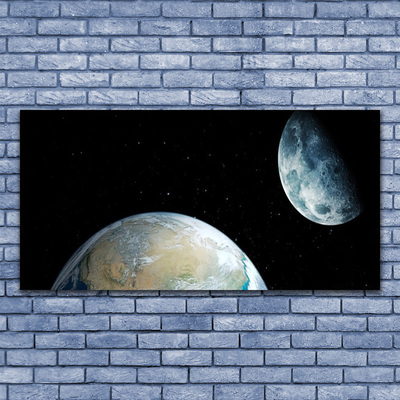 Quadro in vetro Luna Terra Spazio