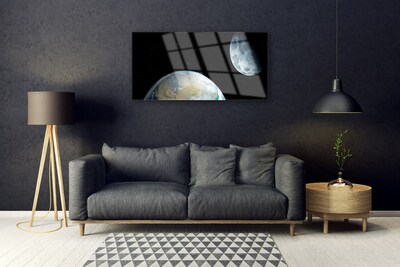 Quadro in vetro Luna Terra Spazio