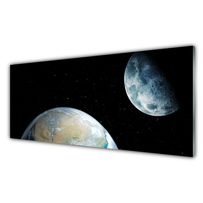 Quadro in vetro Luna Terra Spazio