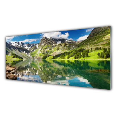 Quadro in vetro Paesaggio del lago di montagna