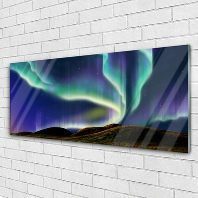 Quadro su vetro Paesaggio dell'Aurora Boreale