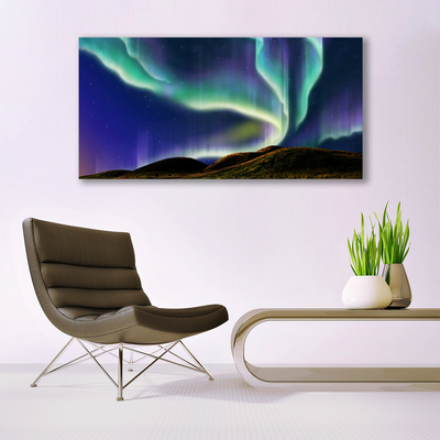 Quadro su vetro Paesaggio dell'Aurora Boreale