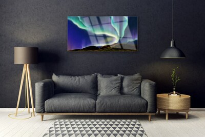 Quadro su vetro Paesaggio dell'Aurora Boreale