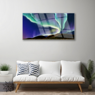 Quadro su vetro Paesaggio dell'Aurora Boreale