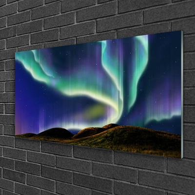 Quadro su vetro Paesaggio dell'Aurora Boreale