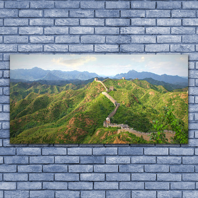 Quadro su vetro Paesaggio delle montagne della Grande Muraglia