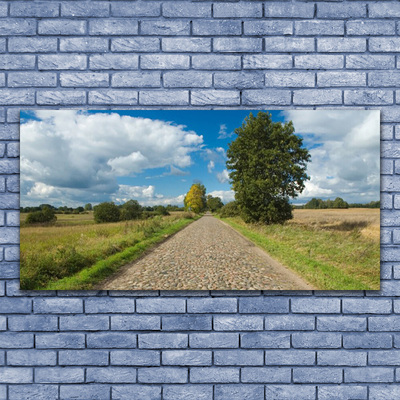 Quadro in vetro Pavimentazione della strada del villaggio Paesaggio