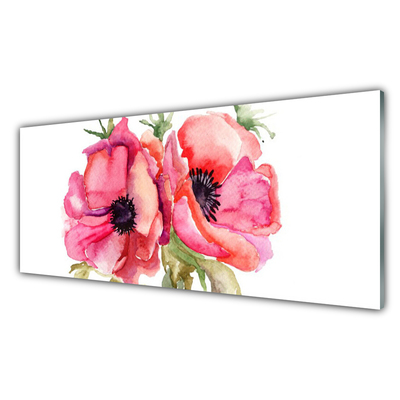 Quadro su vetro Acquerelli di fiori