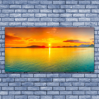 Quadro vetro Paesaggio del sole del mare