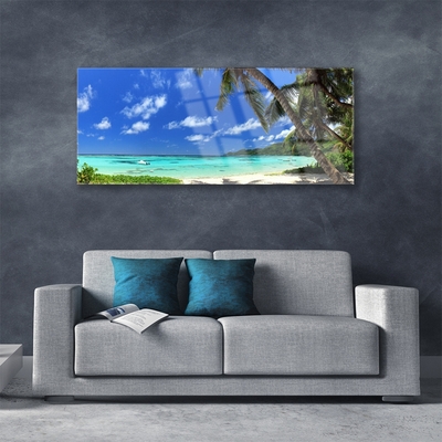 Quadro vetro Palm Tree Sea Landscape
