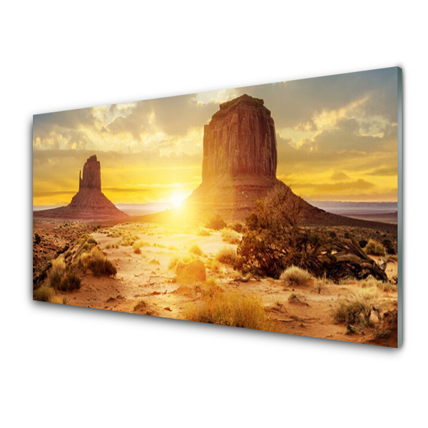 Quadro in vetro Desert Sun Landscape