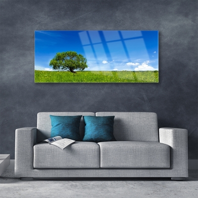 Quadro vetro Erba Albero Natura