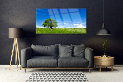 Quadro vetro Erba Albero Natura