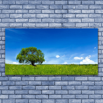 Quadro vetro Erba Albero Natura