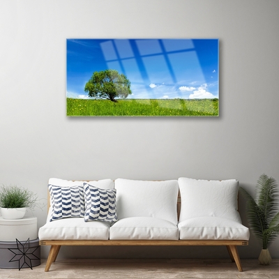 Quadro vetro Erba Albero Natura