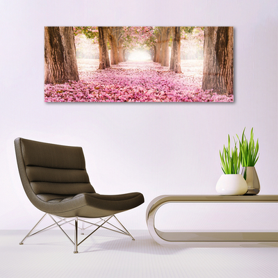 Quadro vetro Albero Rose Fiori Natura