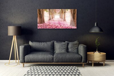 Quadro vetro Albero Rose Fiori Natura