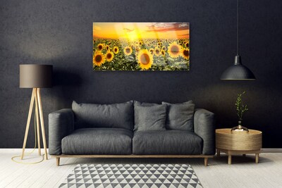 Quadro di vetro Girasoli