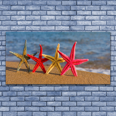 Quadro su vetro Arte della stella marina in spiaggia