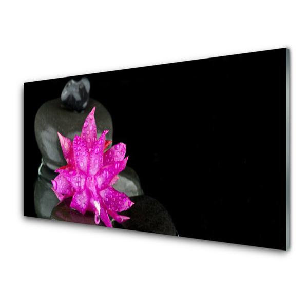 Quadro in vetro Pietre di fiori nere