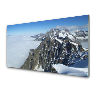 Quadro su vetro Paesaggio di nebbia di montagna