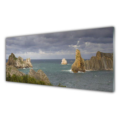 Quadro in vetro Paesaggio del mare di rocce