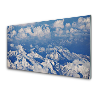 Quadro in vetro Paesaggio della montagna di nuvole