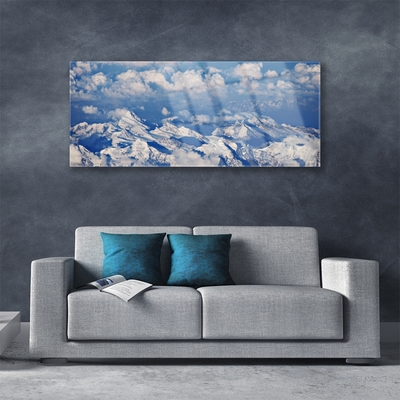 Quadro in vetro Paesaggio della montagna di nuvole