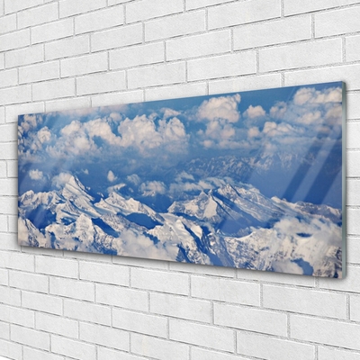 Quadro in vetro Paesaggio della montagna di nuvole