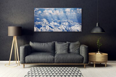 Quadro in vetro Paesaggio della montagna di nuvole