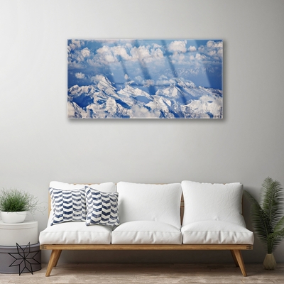 Quadro in vetro Paesaggio della montagna di nuvole