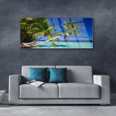 Quadro in vetro Palm Tree Sea Landscape