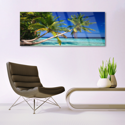 Quadro in vetro Palm Tree Sea Landscape