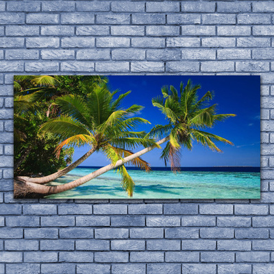 Quadro in vetro Palm Tree Sea Landscape