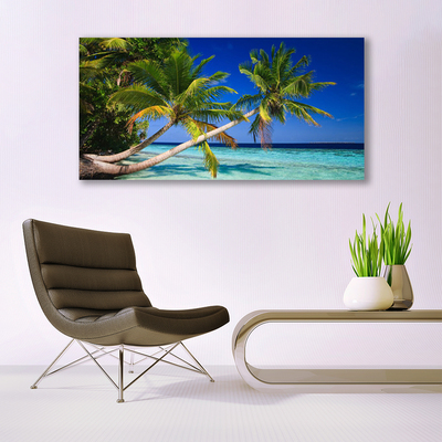 Quadro in vetro Palm Tree Sea Landscape