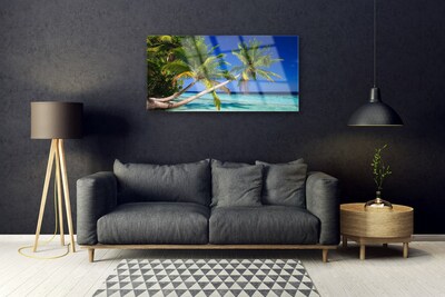 Quadro in vetro Palm Tree Sea Landscape