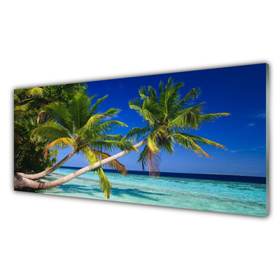 Quadro in vetro Palm Tree Sea Landscape