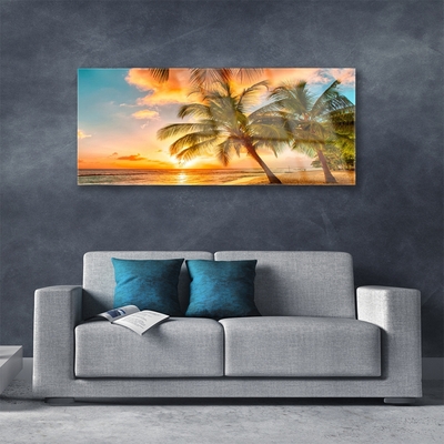 Quadro su vetro Palm Tree Sea Landscape