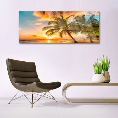 Quadro su vetro Palm Tree Sea Landscape