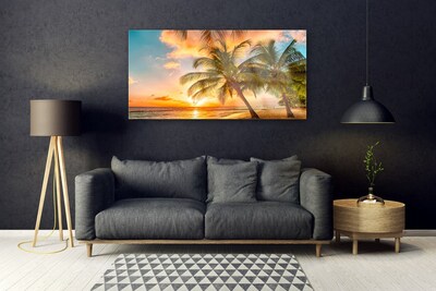 Quadro su vetro Palm Tree Sea Landscape