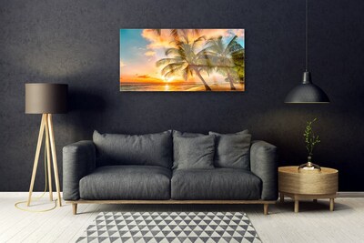 Quadro su vetro Palm Tree Sea Landscape