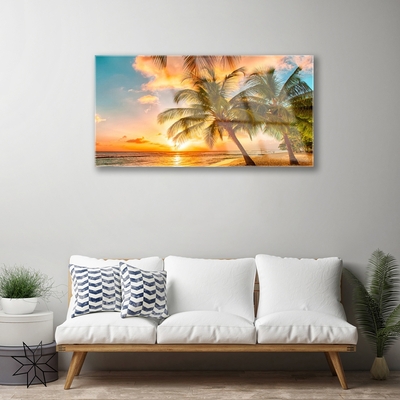 Quadro su vetro Palm Tree Sea Landscape