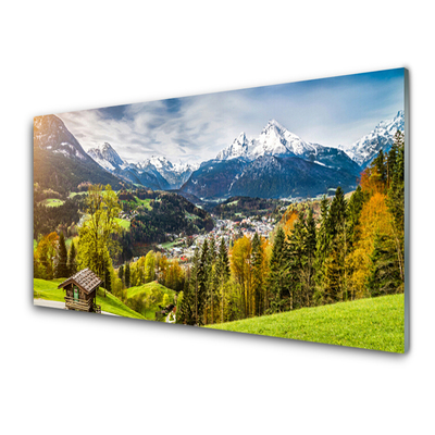 Quadro in vetro Paesaggio delle Alpi