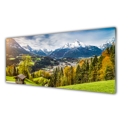 Quadro in vetro Paesaggio delle Alpi