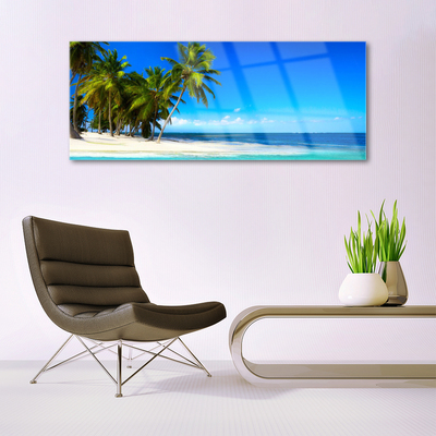 Quadro vetro Palm Tree Sea Landscape