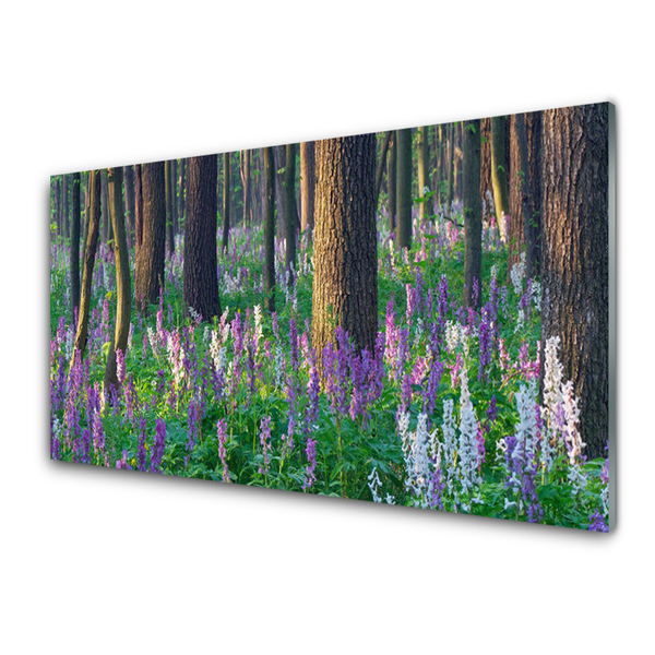 Quadro in vetro Foresta Fiori Natura